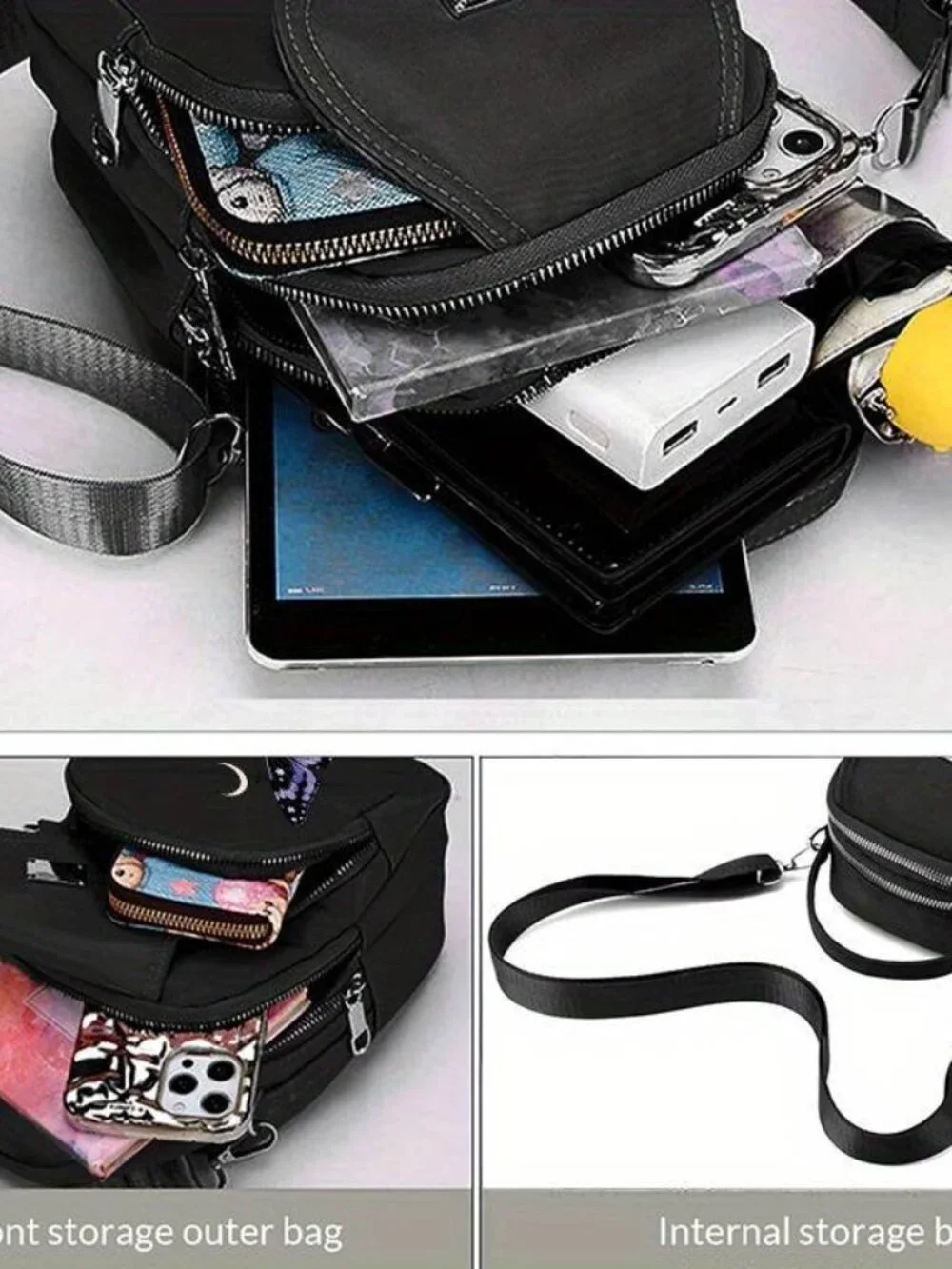 2D Flat Printing Pattern Light Commuter Messenger Bag Shoulder Bag Handbag